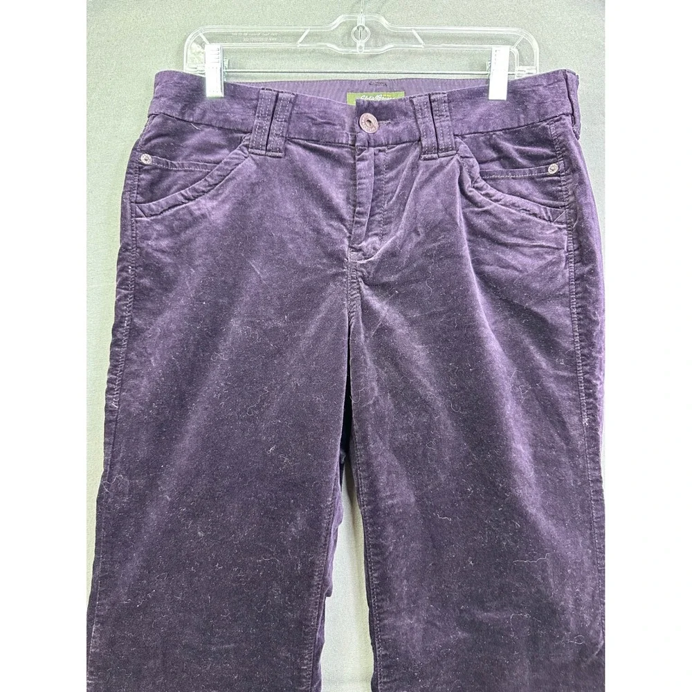 Eddie Bauer Purple Corduroy Pants Women Wide Leg Velvet Texture Trousers size 10 - Picture 4 of 16